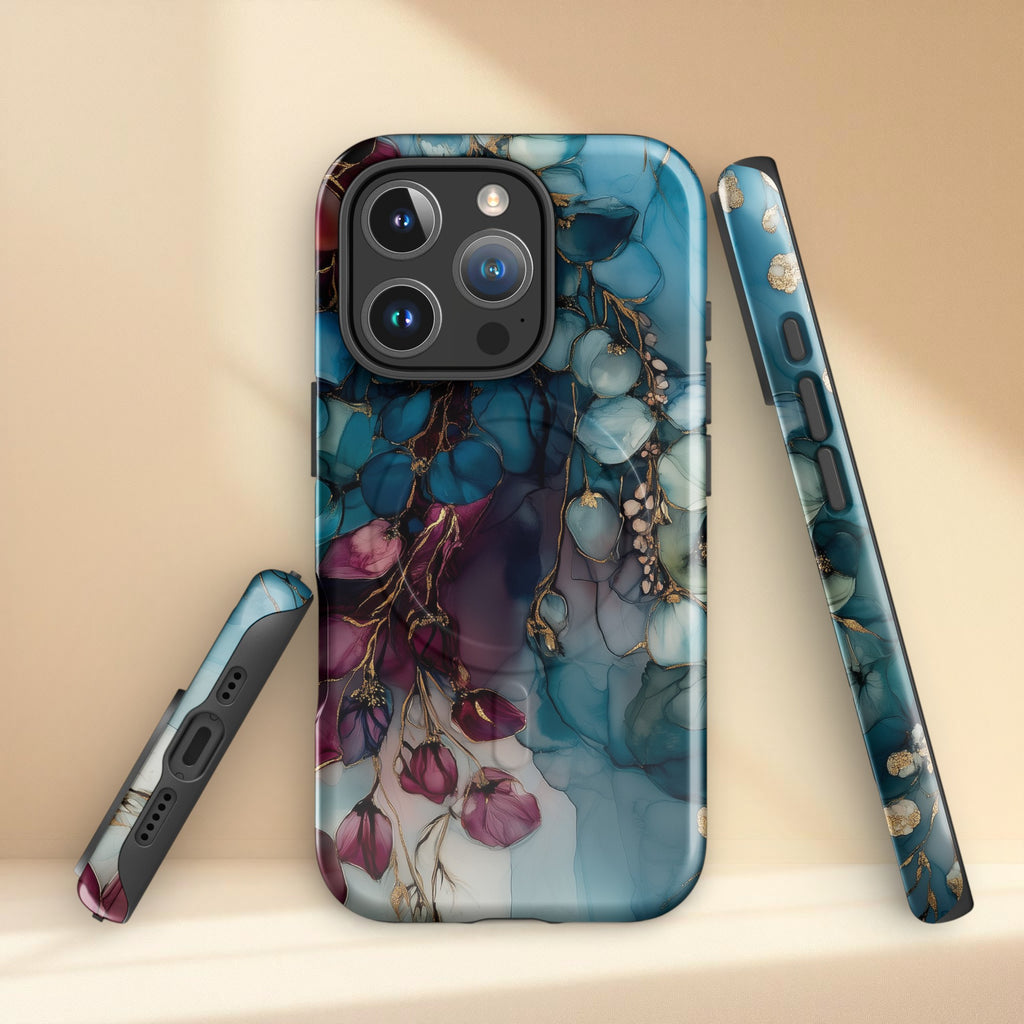 Soft neutral floral MagSafe iPhone case