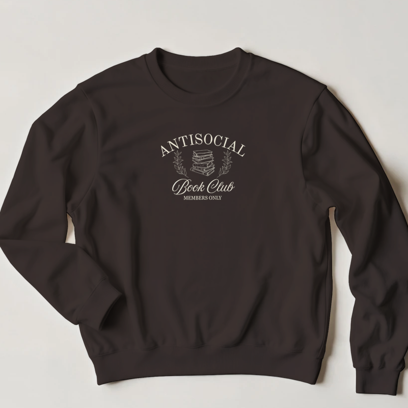 Antisocial Book Club Sweatshirt - Chocolate