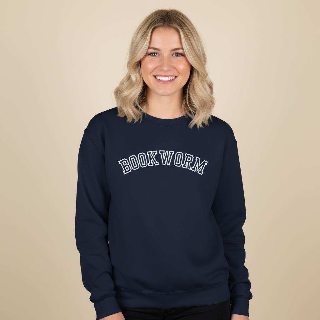 Bookish sweatshirt styled for casual everyday wear in Navy