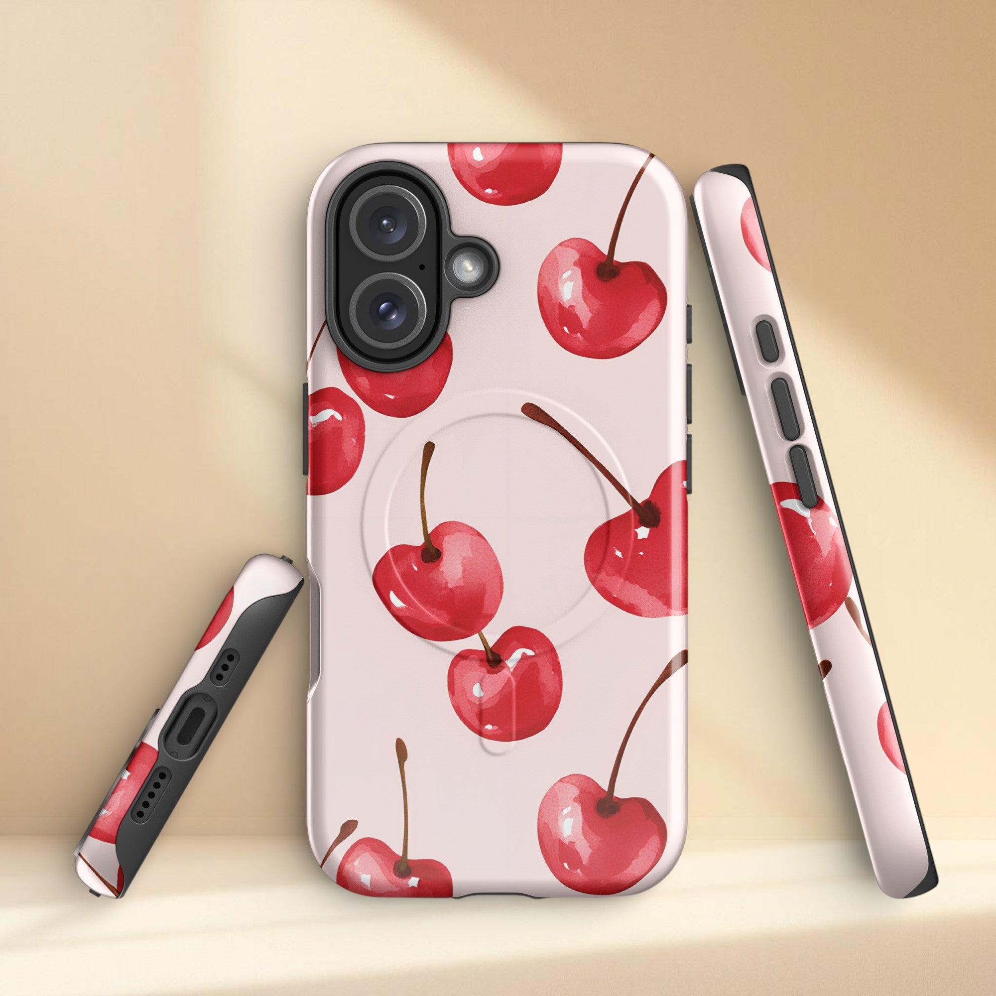 Aesthetic cherry iPhone case compatible with iPhone 14–17