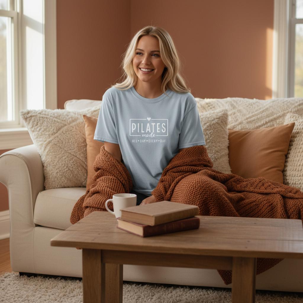 Pilates Mode Tee – Vintage Aesthetic Pilates Girl T‑Shirt