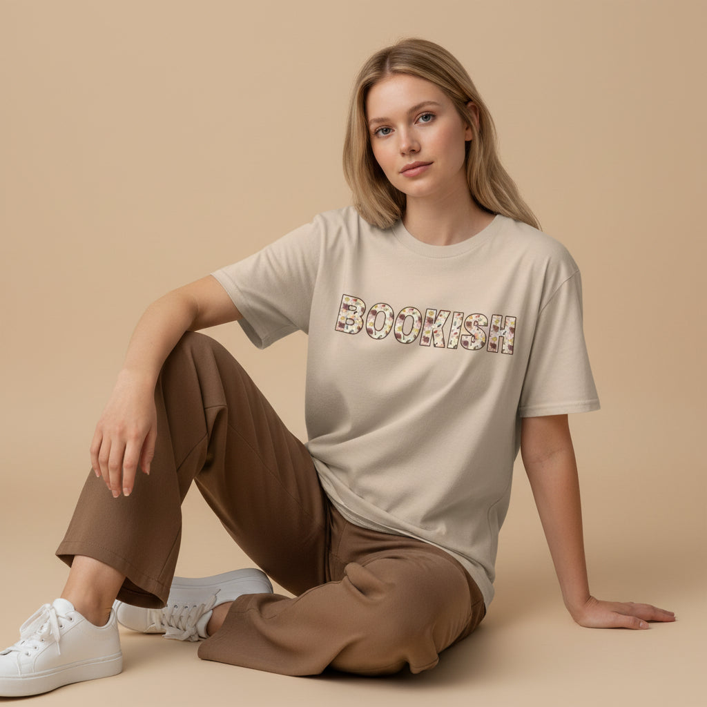 Bookish t-shirt styled for cosy everyday wear