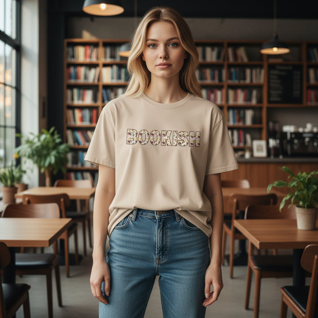 Lightweight bookish tee for readers
