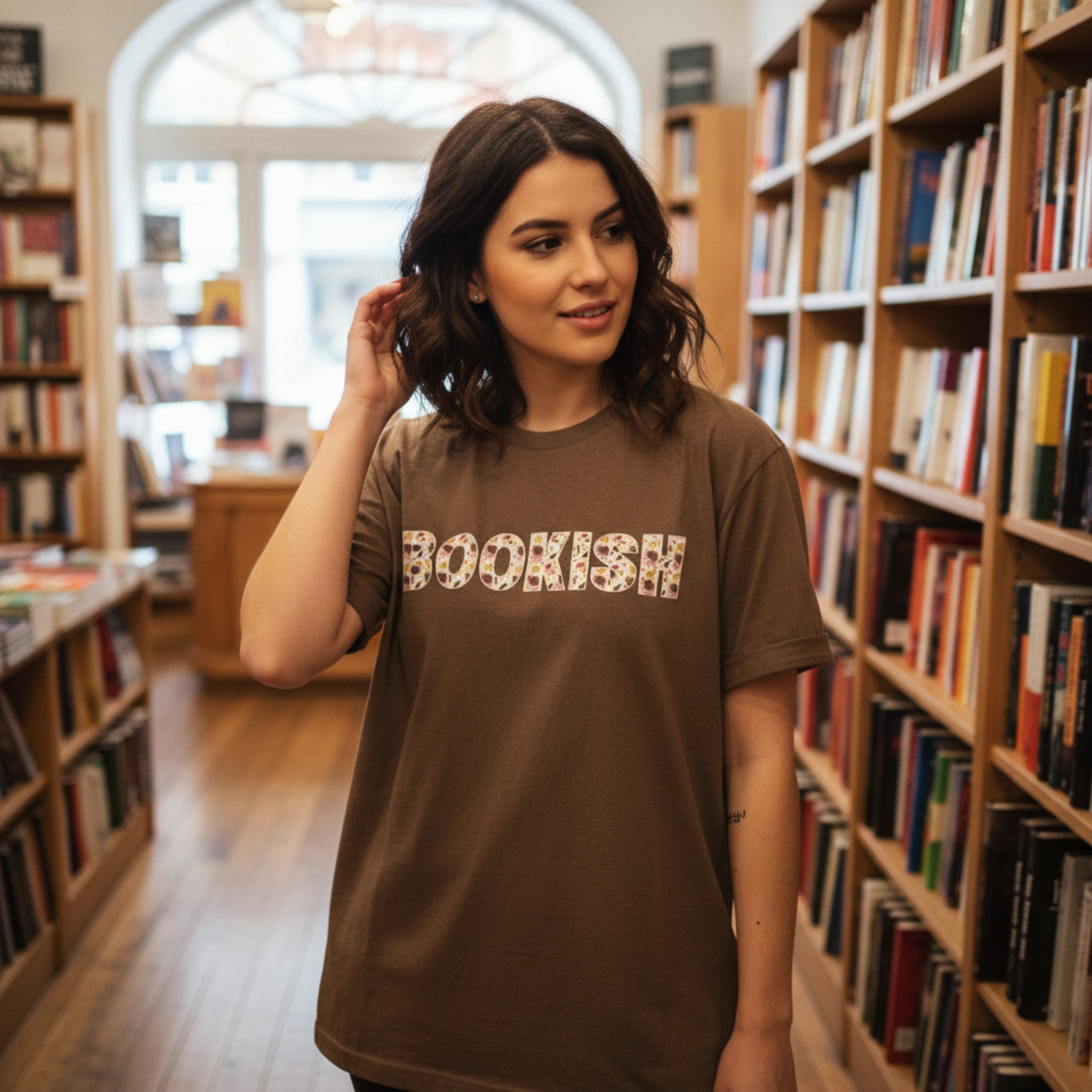 Bookish t-shirt styled for cosy everyday wear