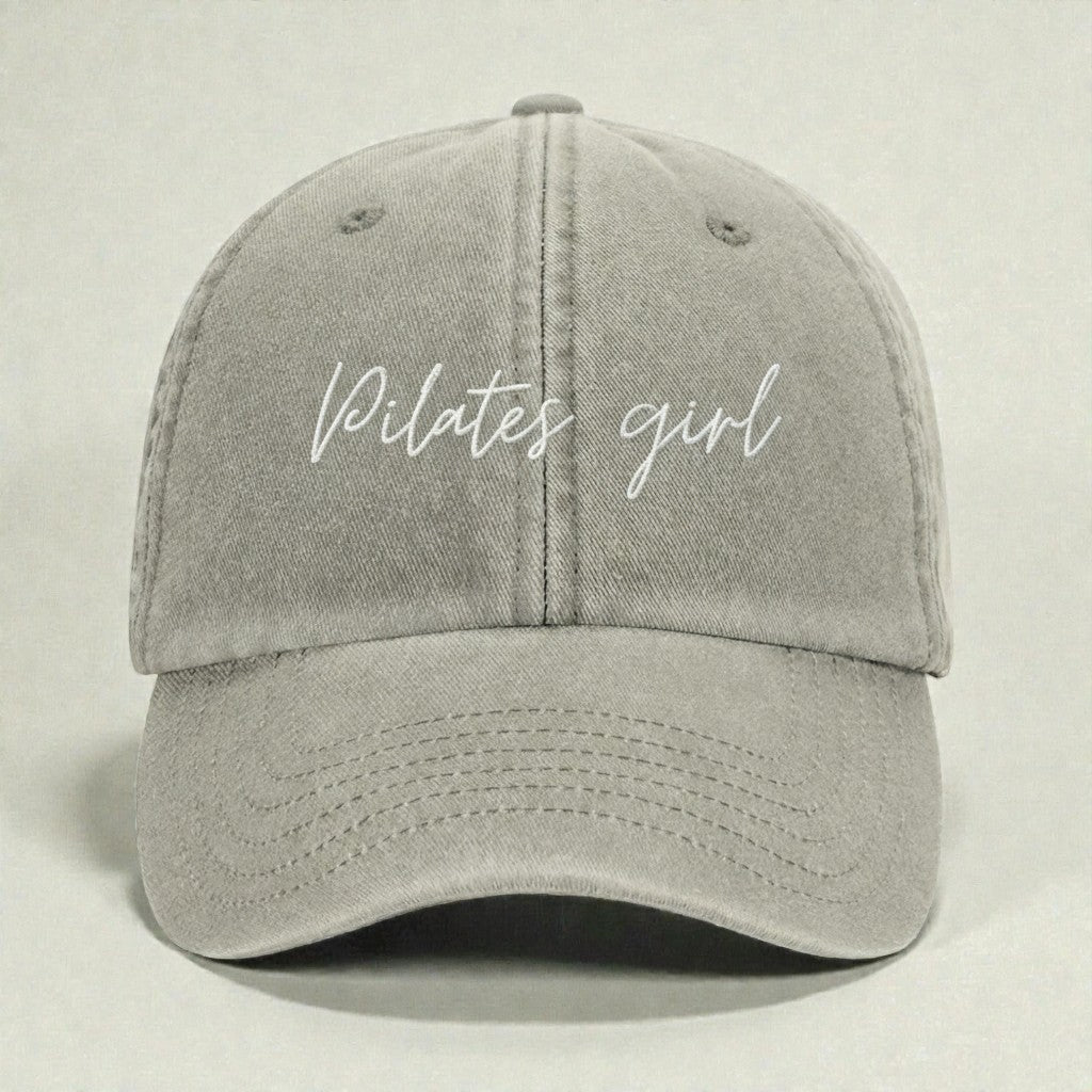 Pilates Girl embroidered vintage sand dad cap neutral aesthetic embroidered baseball cap wellness lifestyle hat