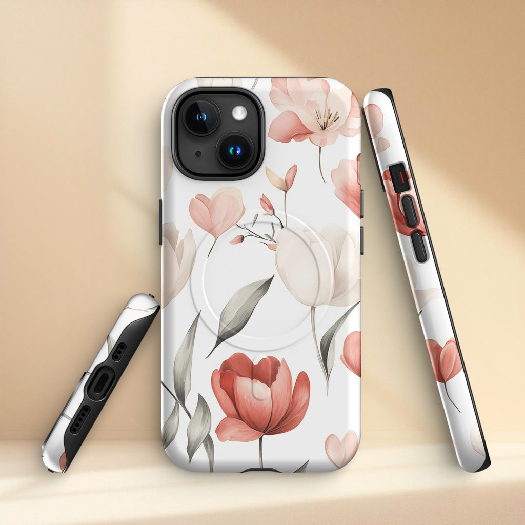 Stylish floral phone case with MagSafe compatibility