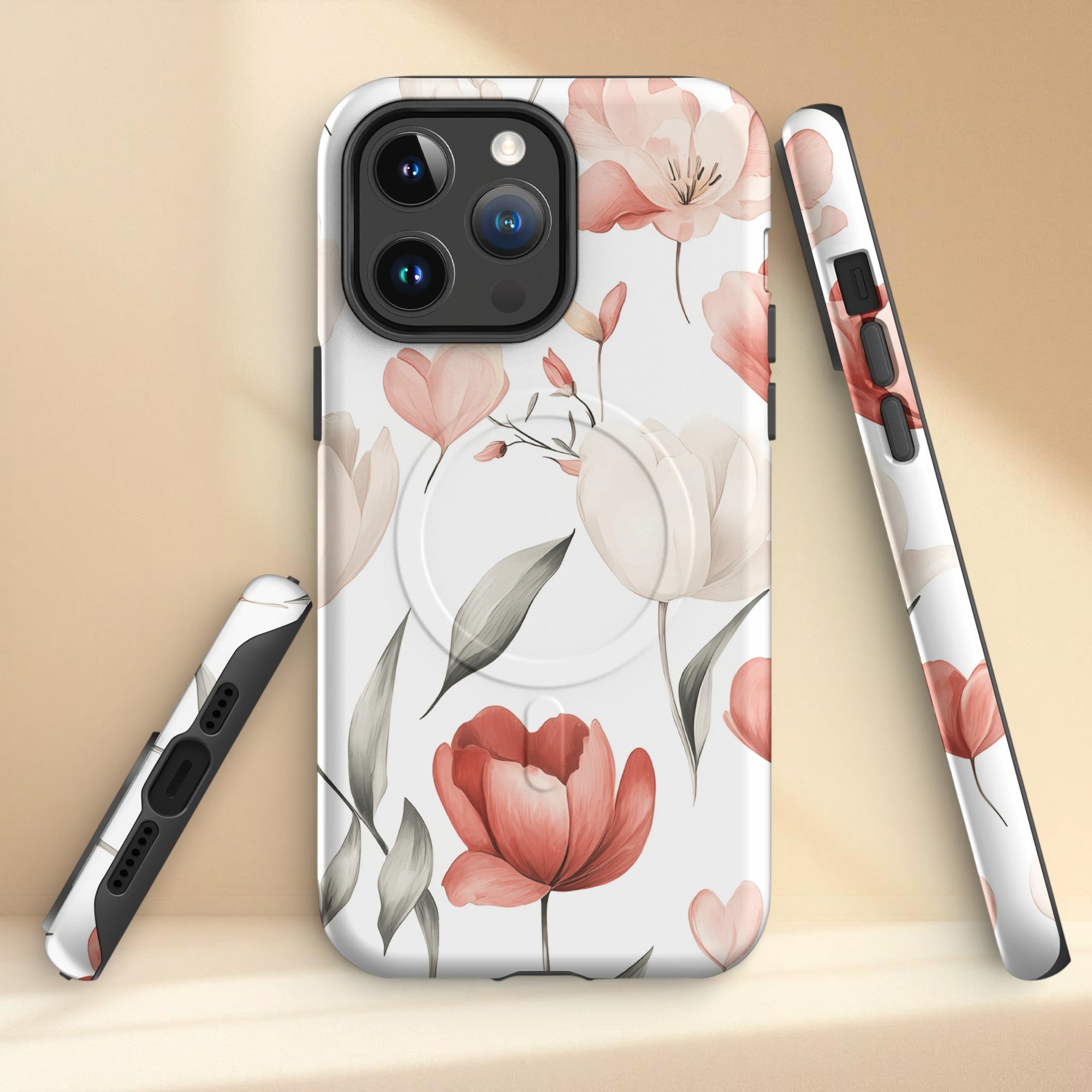 Protective floral MagSafe phone case