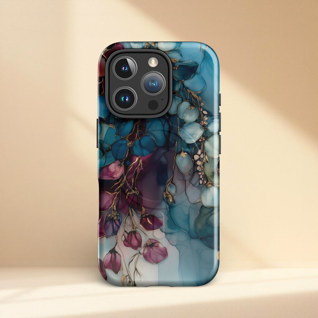 Minimal floral iPhone case with dual-layer protection