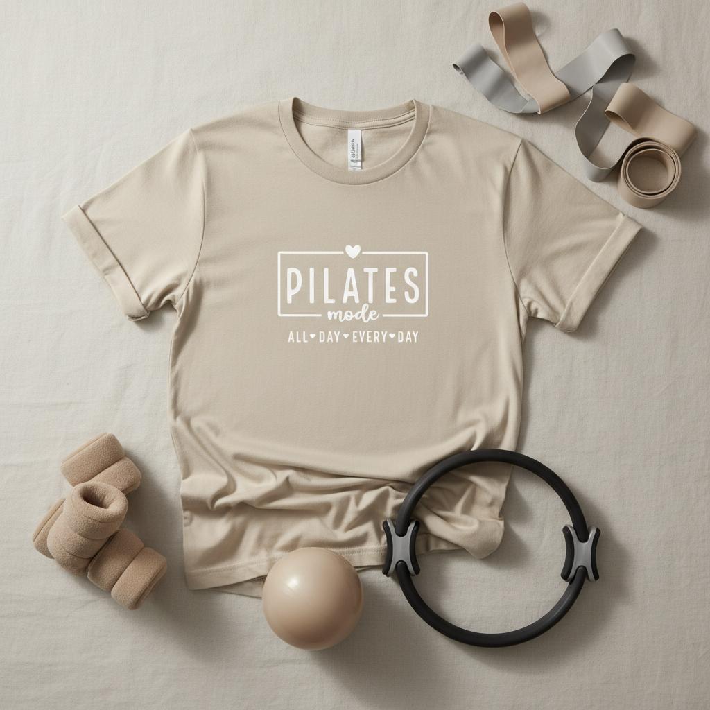 Pilates Mode Tee – Vintage Aesthetic Pilates Girl T‑Shirt