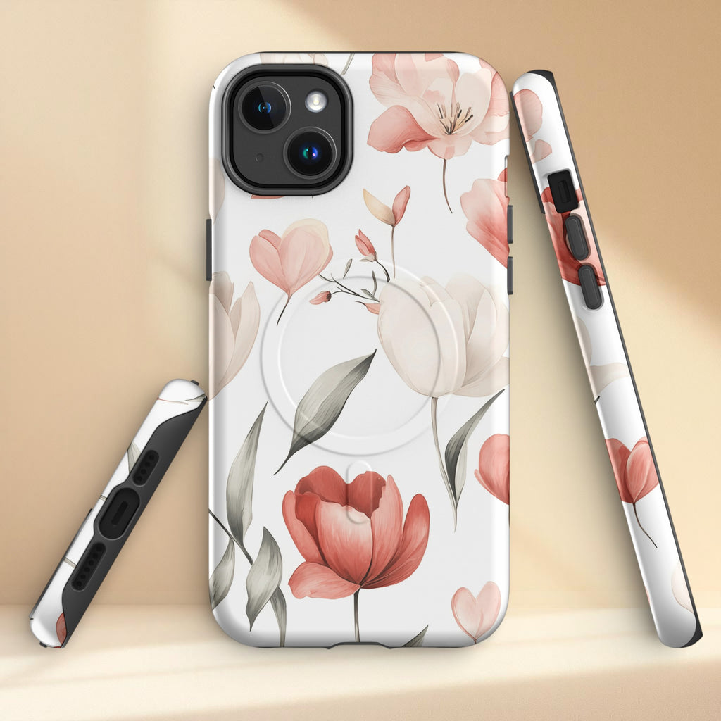 Floral MagSafe iPhone case in matte finish