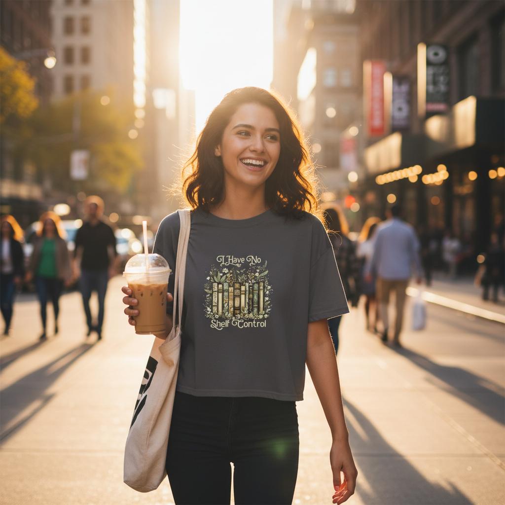 'I Have No Shelf Control' Organic Cotton Oversized T-Shirt