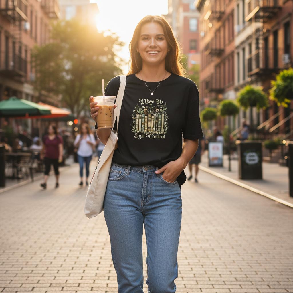 'I Have No Shelf Control' Oversized Organic Cotton T-Shirt