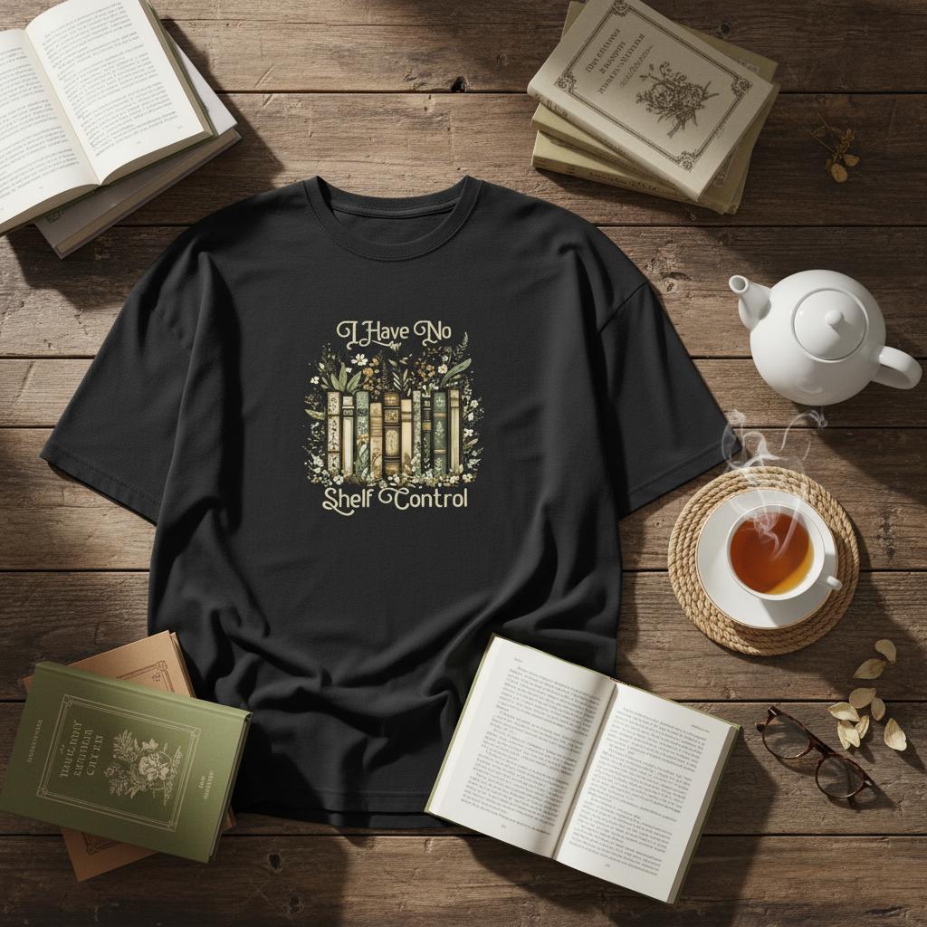 'I Have No Shelf Control' Oversized Organic Cotton T-Shirt