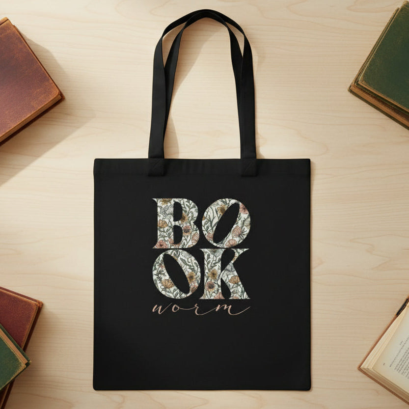 Book Worm Organic Cotton Tote Bag