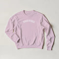 Varsity bookish sweatshirt featuring varsity bookworm text - Pink. 