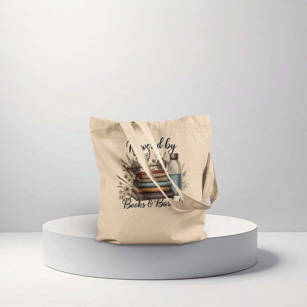 Books and Barbells tote bag canvas shopping bag book lover gym fitness aesthetic reader workout lifestyle tote