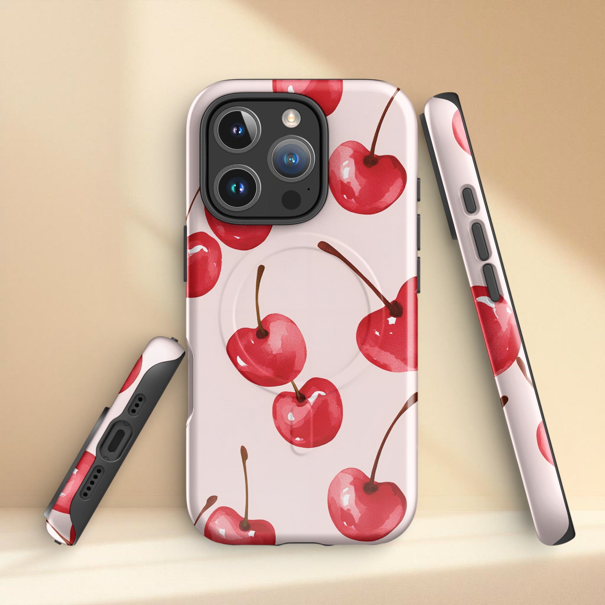 Playful Cherry Print MagSafe® tough case for iPhone®