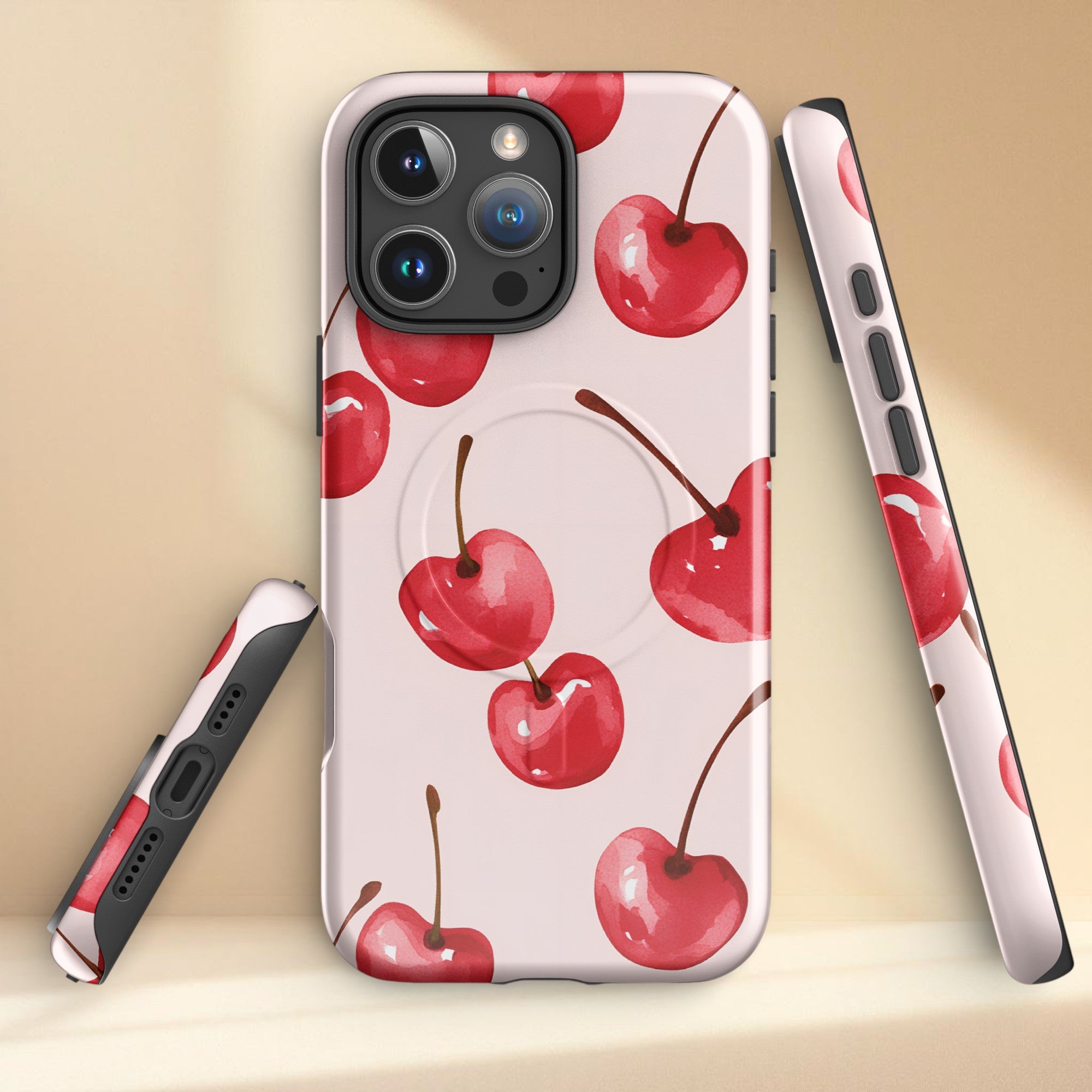 Playful Cherry Print MagSafe® tough case for iPhone®