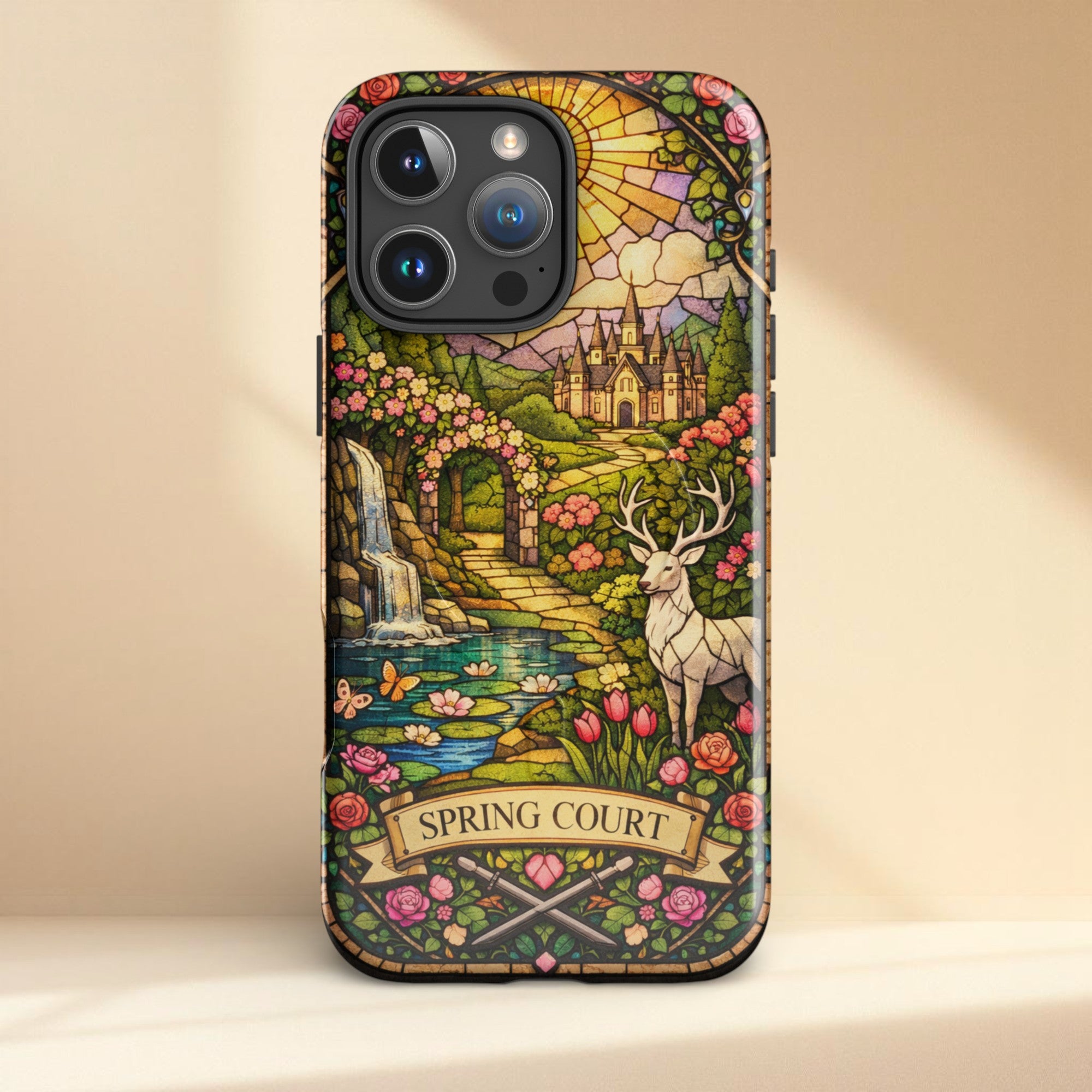 Spring Court Stained Glass MagSafe® tough case for iPhone®