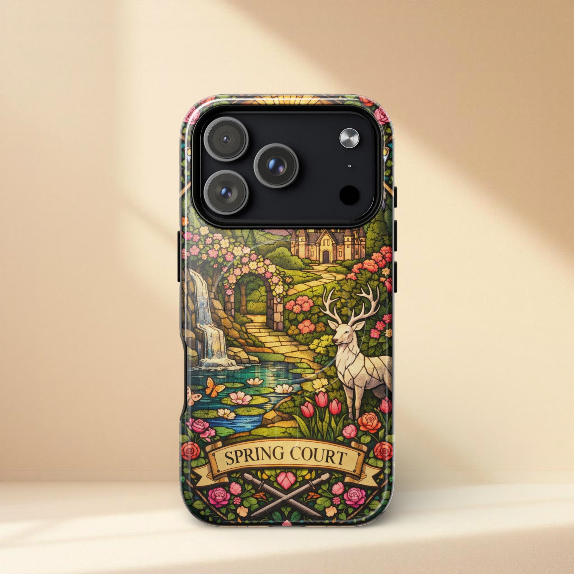 Spring Court Stained Glass MagSafe® tough case for iPhone®