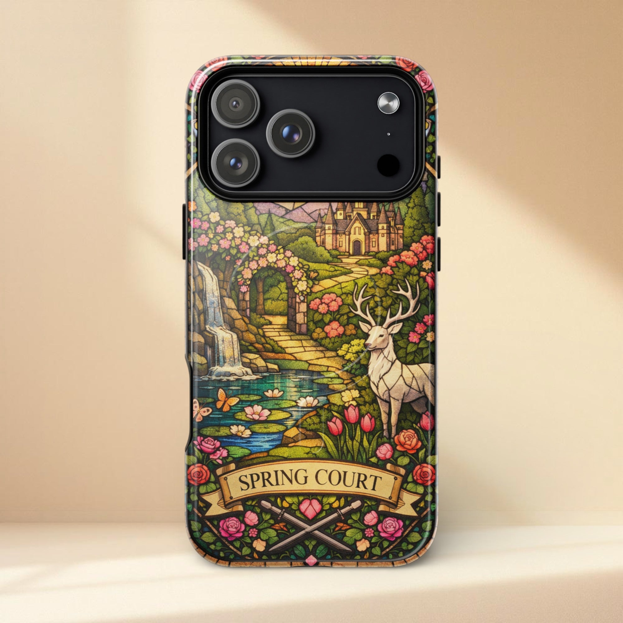 Spring Court Stained Glass MagSafe® tough case for iPhone®