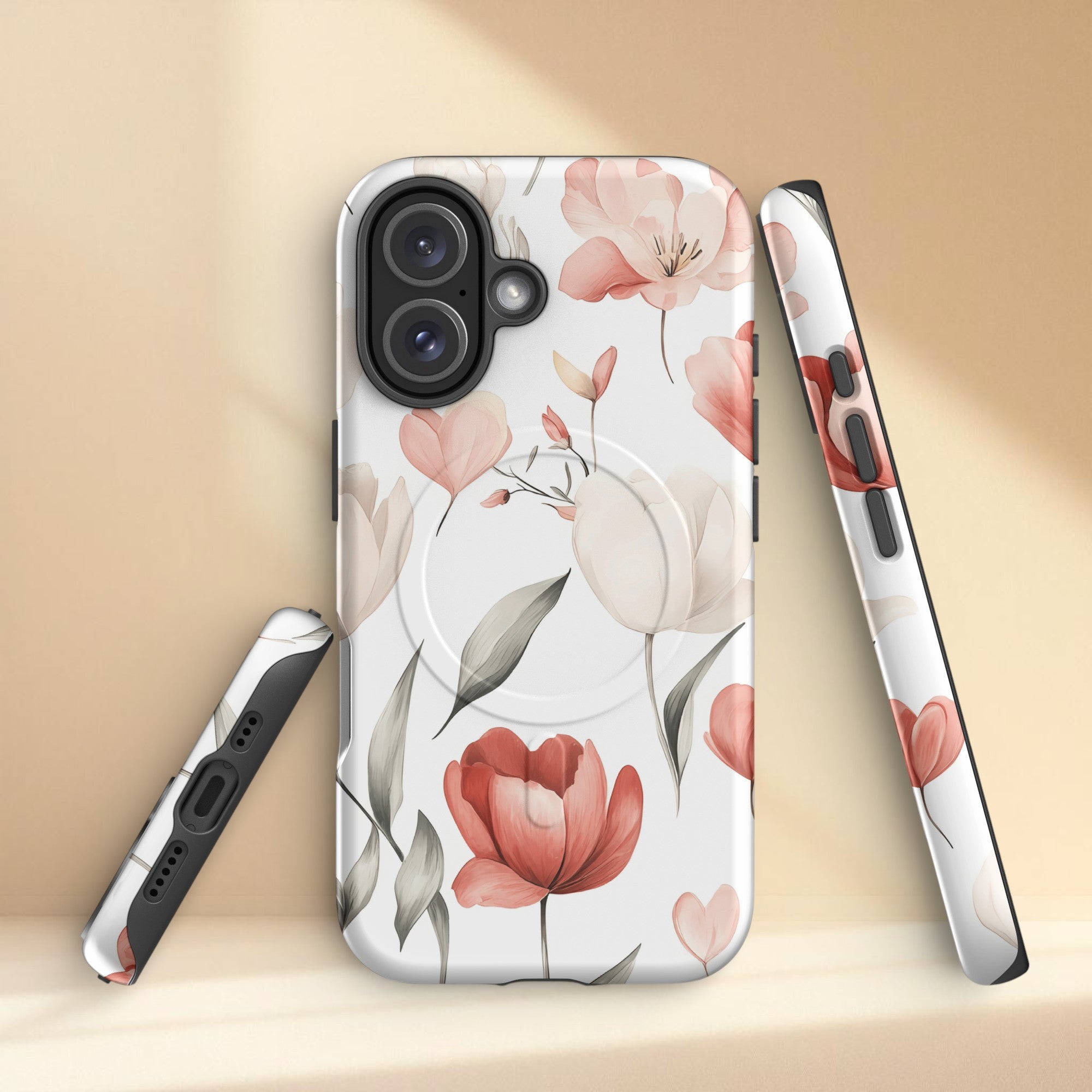 Soft Blush Floral iPhone Case | Minimal Botanical Aesthetic Phone Cover