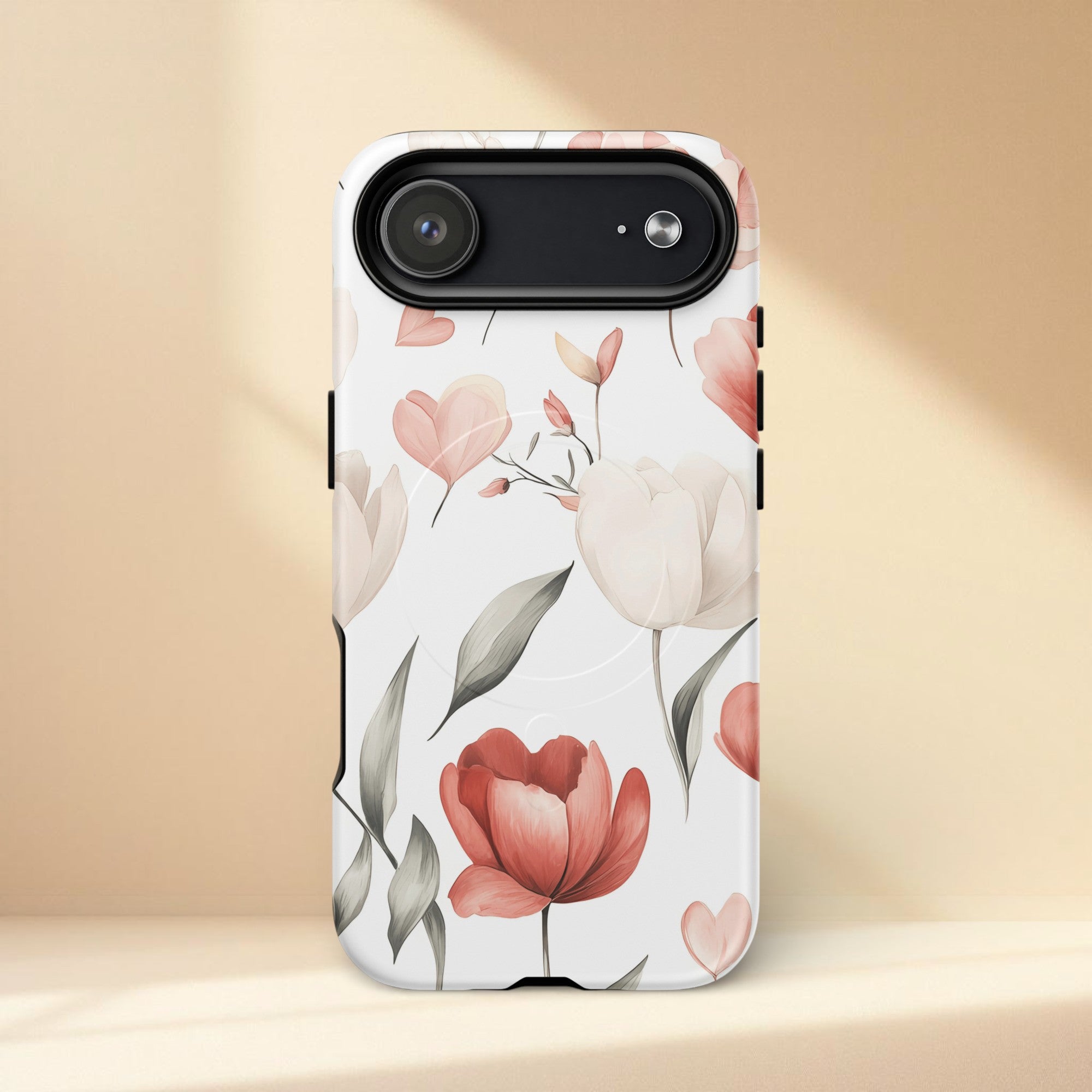 Soft Blush Floral iPhone Case | Minimal Botanical Aesthetic Phone Cover