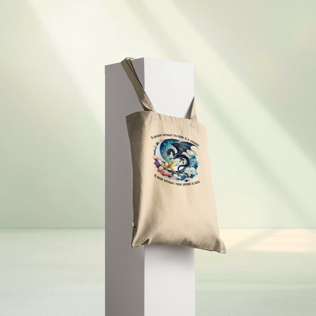 Dragon Rider Romantasy Fantasy Tote Bag – Dragon Bond Reader Aesthetic Canvas Tote