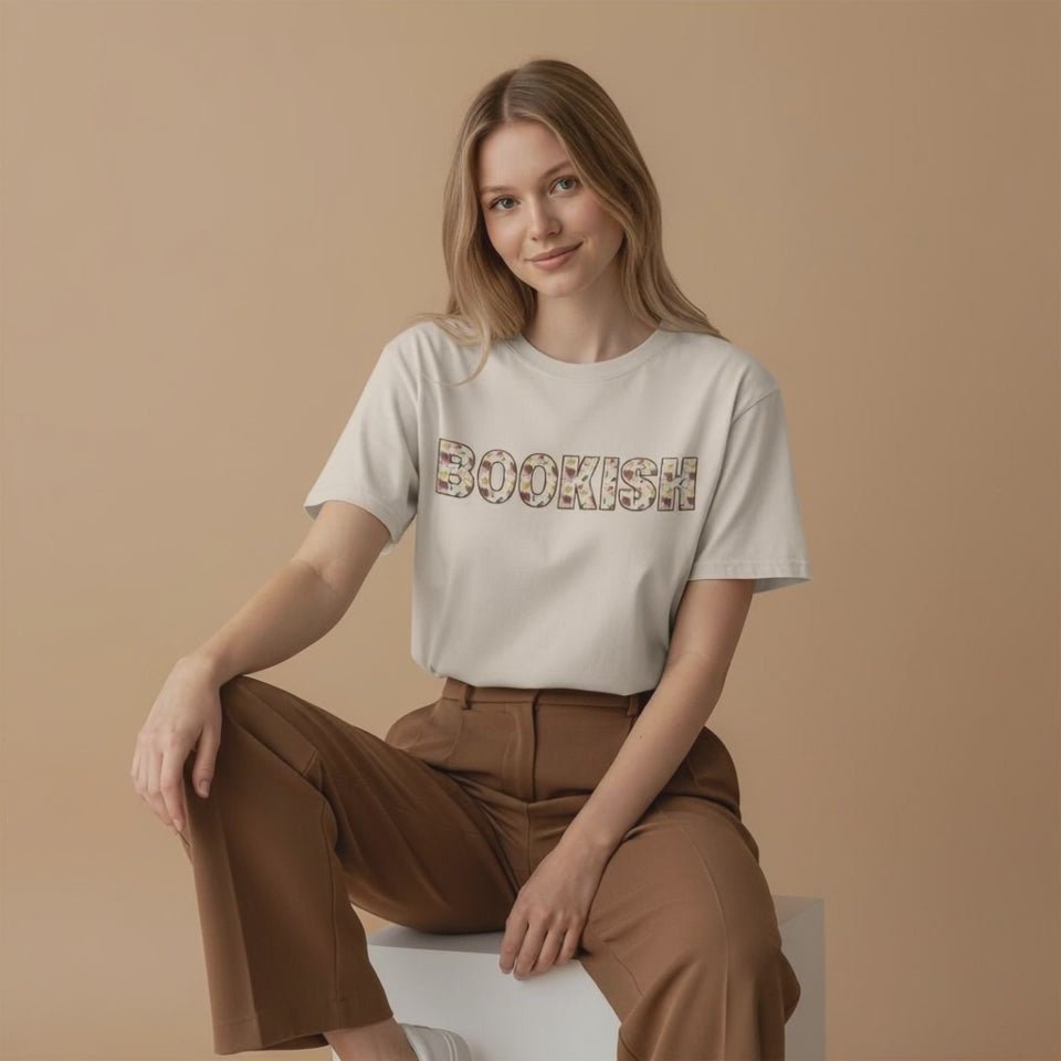 Bookish t-shirt styled for cosy everyday wear