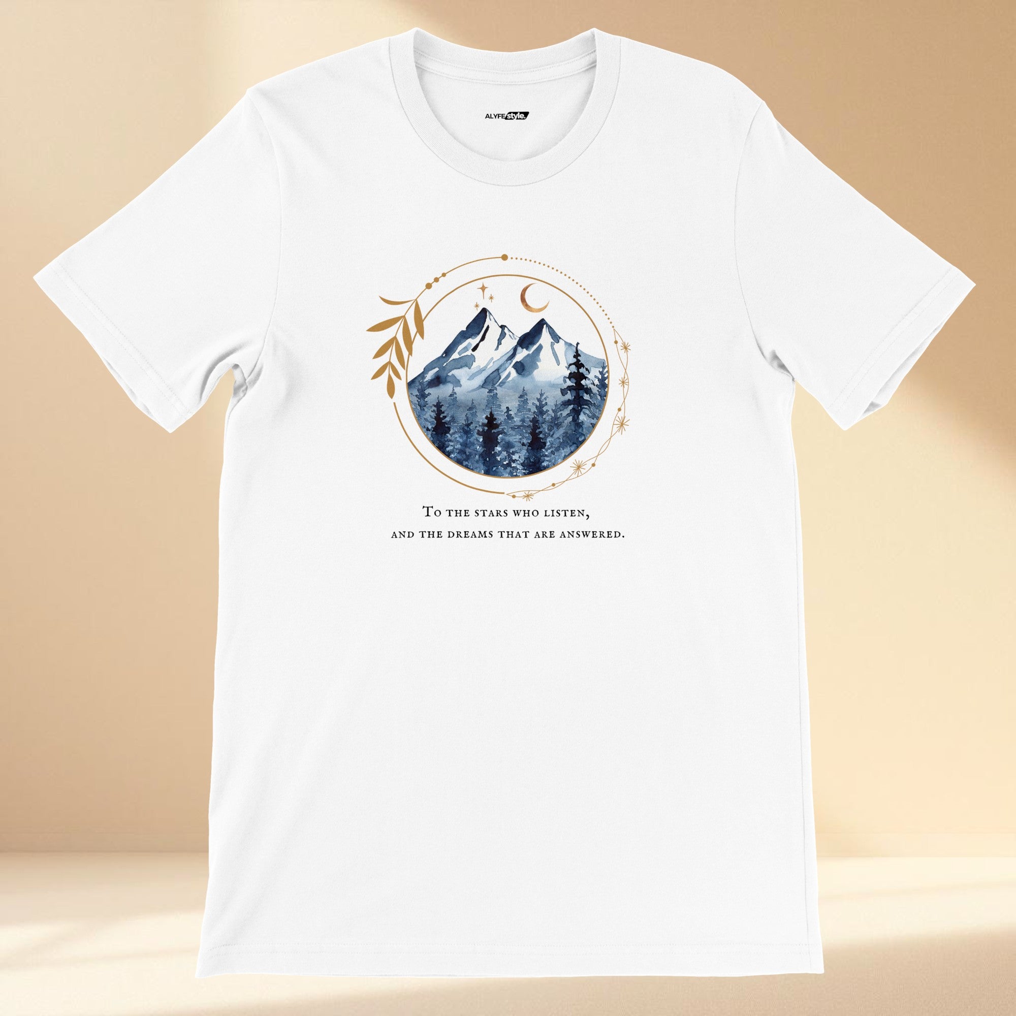 Celestial design fantasy tshirt, acotar inspired. 
