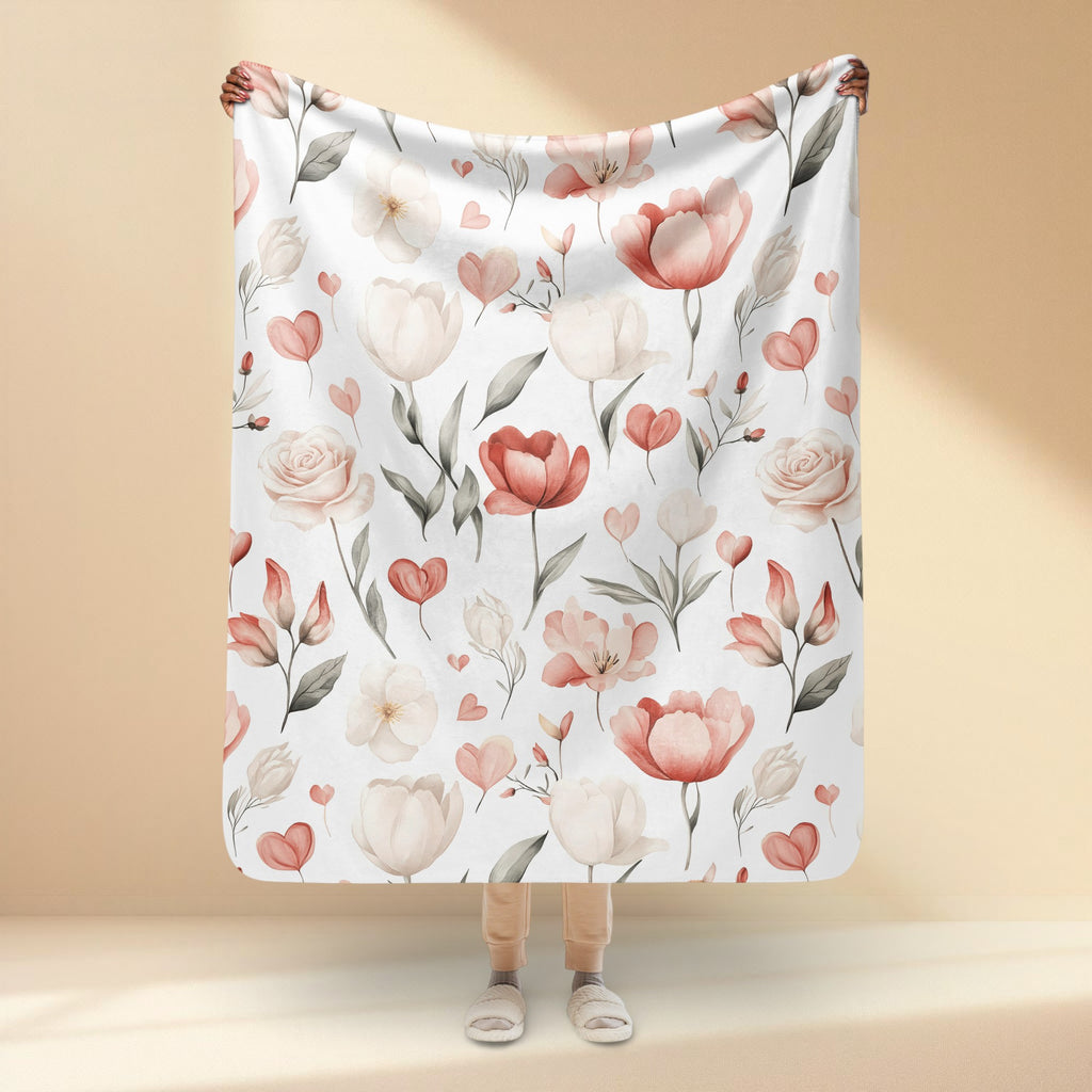 Floral Sherpa Blanket | Cosy Sherpa Throw