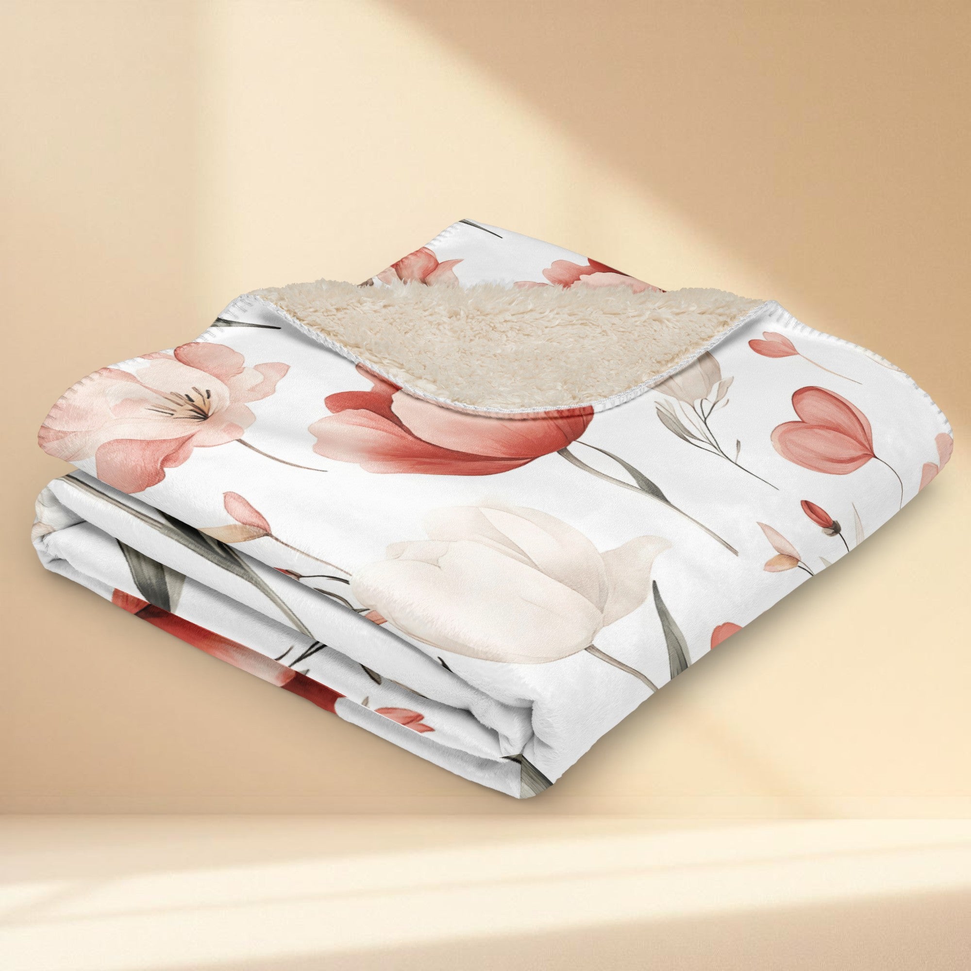 Floral Sherpa Blanket | Cosy Sherpa Throw