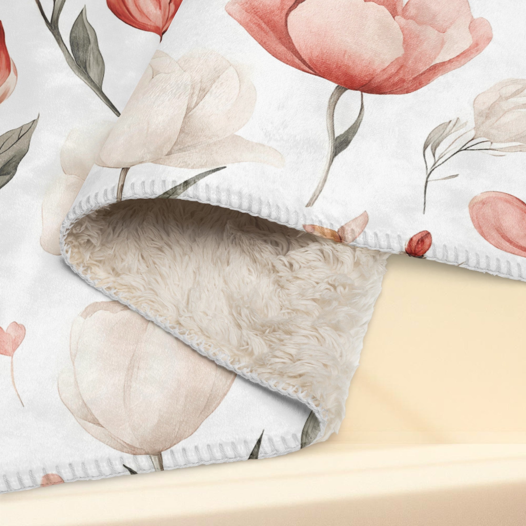 Floral Sherpa Blanket | Cosy Sherpa Throw