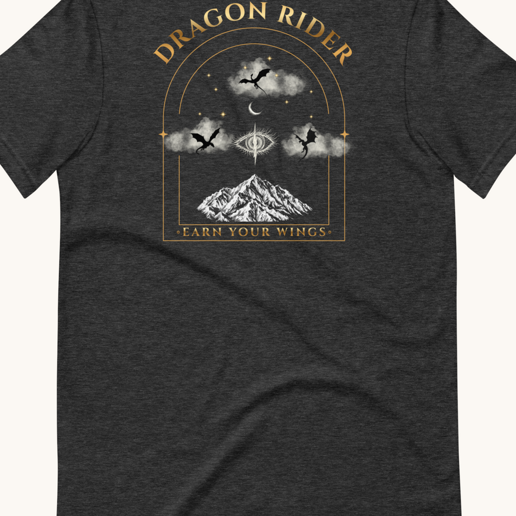 Dragon Rider “Earn Your Wings” Tee – Romantasy Aesthetic Graphic Tee