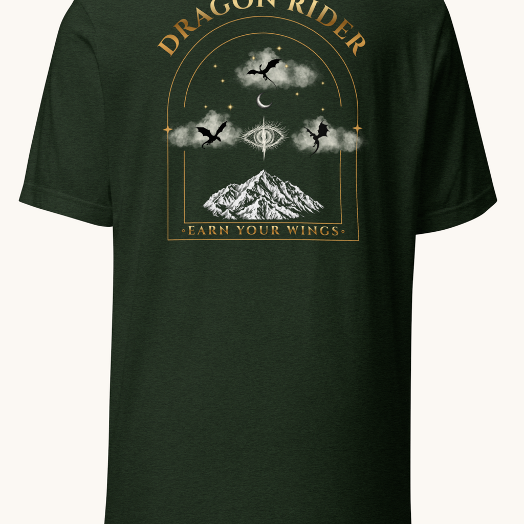Dragon Rider “Earn Your Wings” Tee – Romantasy Aesthetic Graphic Tee
